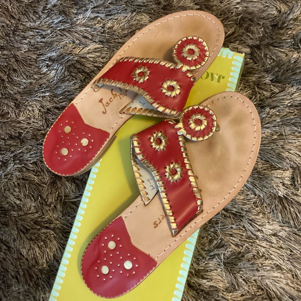 Red Jack Rogers Nantucket sandal.